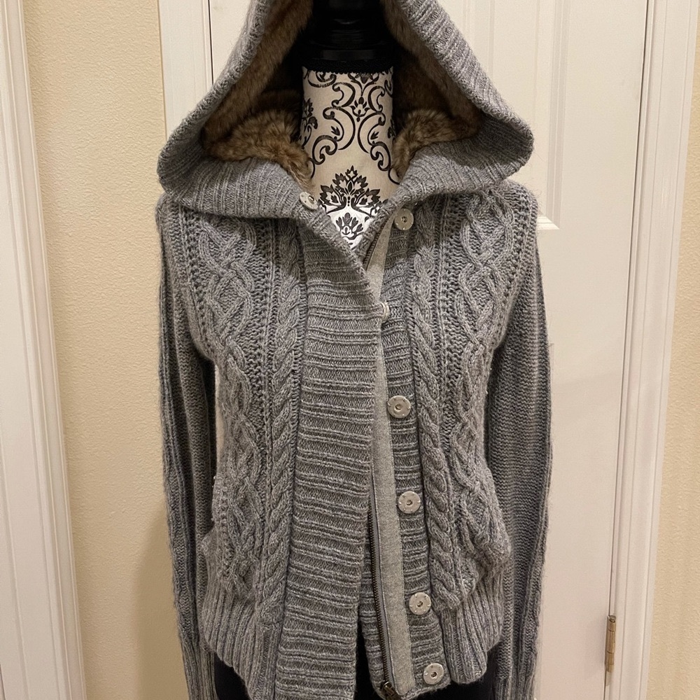 American Eagle Thick Sweater Fur Hoodie
